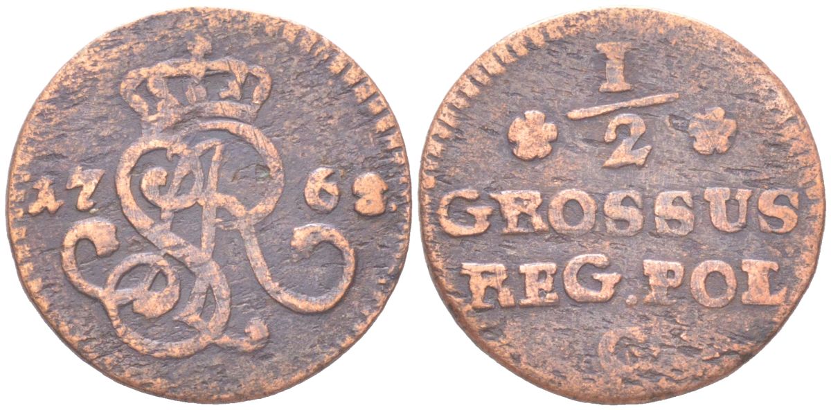 Польша 1/2 гроша 1768 Станислав Август Понятовский (1764-1795) Биткин 175 медь 4614-969
