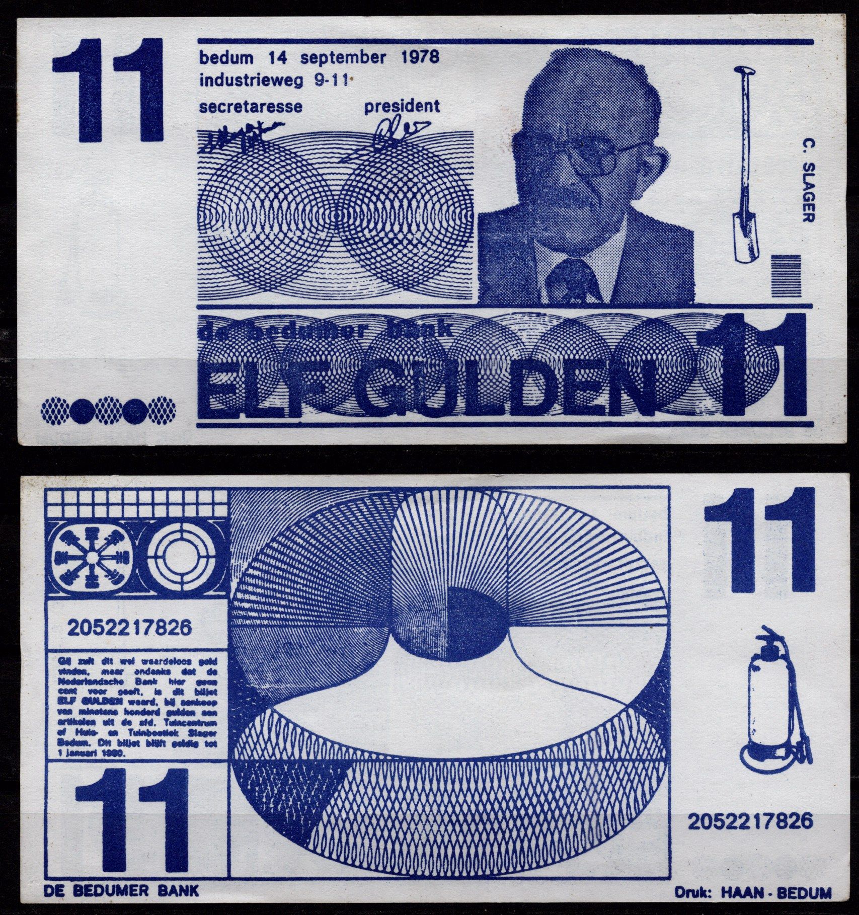 Нидерланды 11 гульденов 1978 шутливые банкноты с нидерландского фестиваля бумага 7457-13-1-1