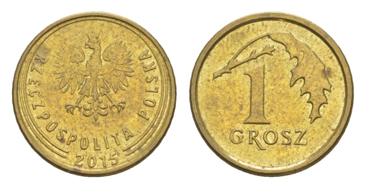 Польша 1 грош 2015 Y 923 сталь плакированная латунью UNC 4625-115