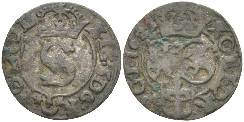 Польша 1 денарий 1623 Сигизмунд III (1587-1632), вес 0,58 гр. KM 34 серебро 1517-511