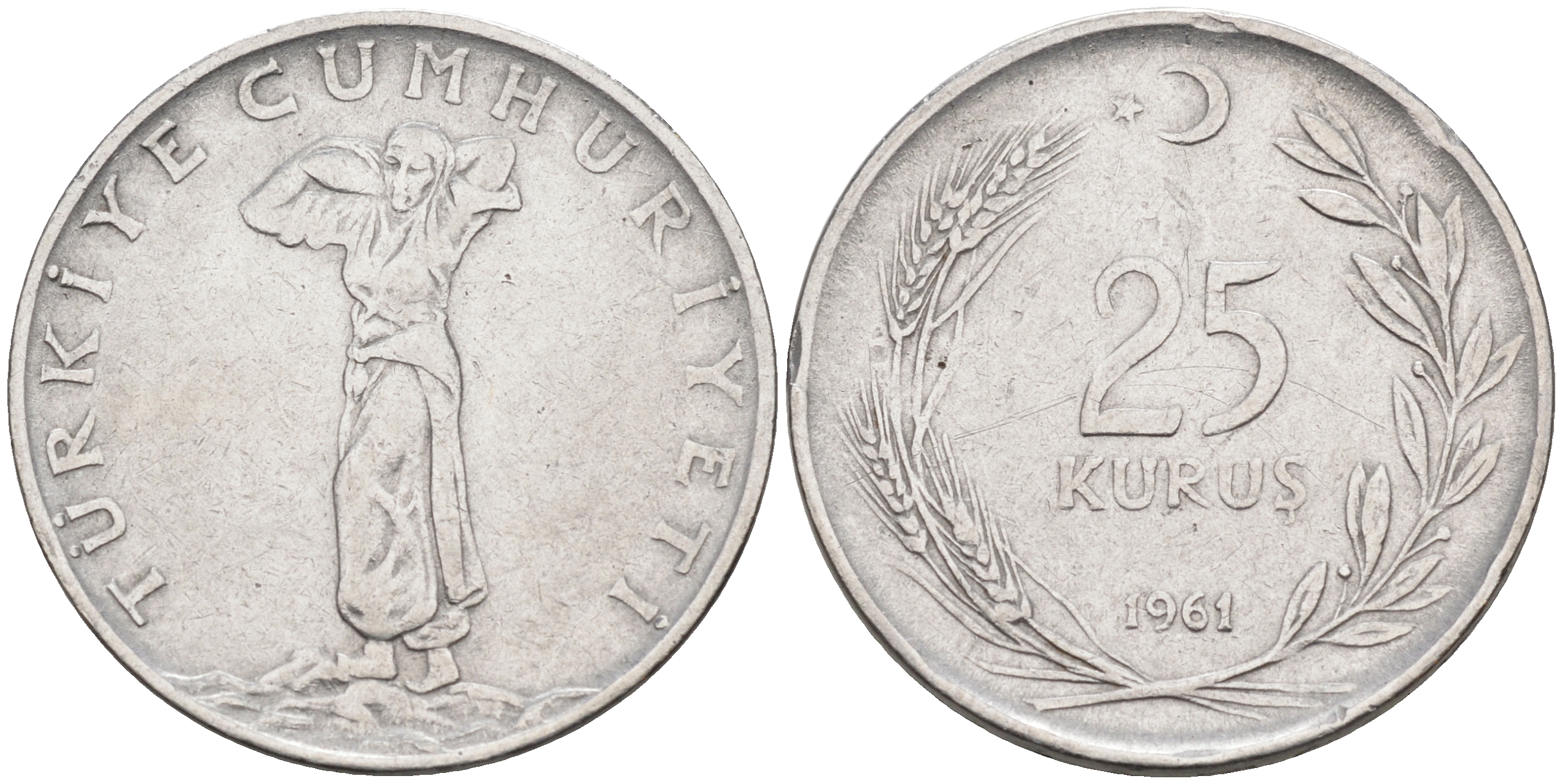 ТУРЦИЯ 25 КУРУШЕЙ 1961 KM 892.2 сталь 4592-247