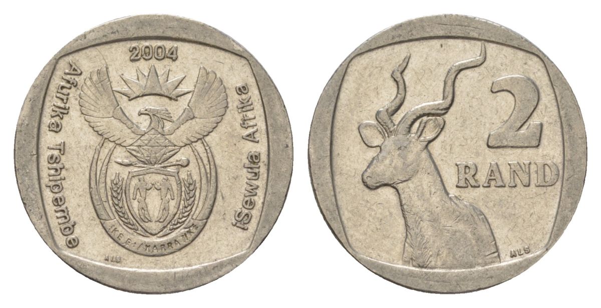 ЮАР 2 ранда 2004 KM 336 медь плакированная никелем 4626-1256
