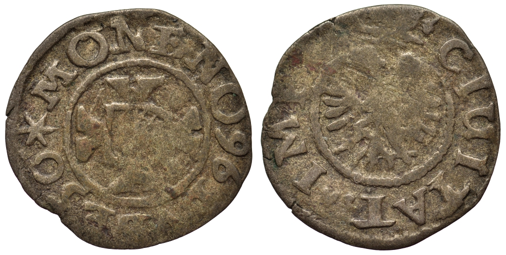 Любек зехлинг (6 пфеннигов) 1650 Behrens 452 серебро 1520-523