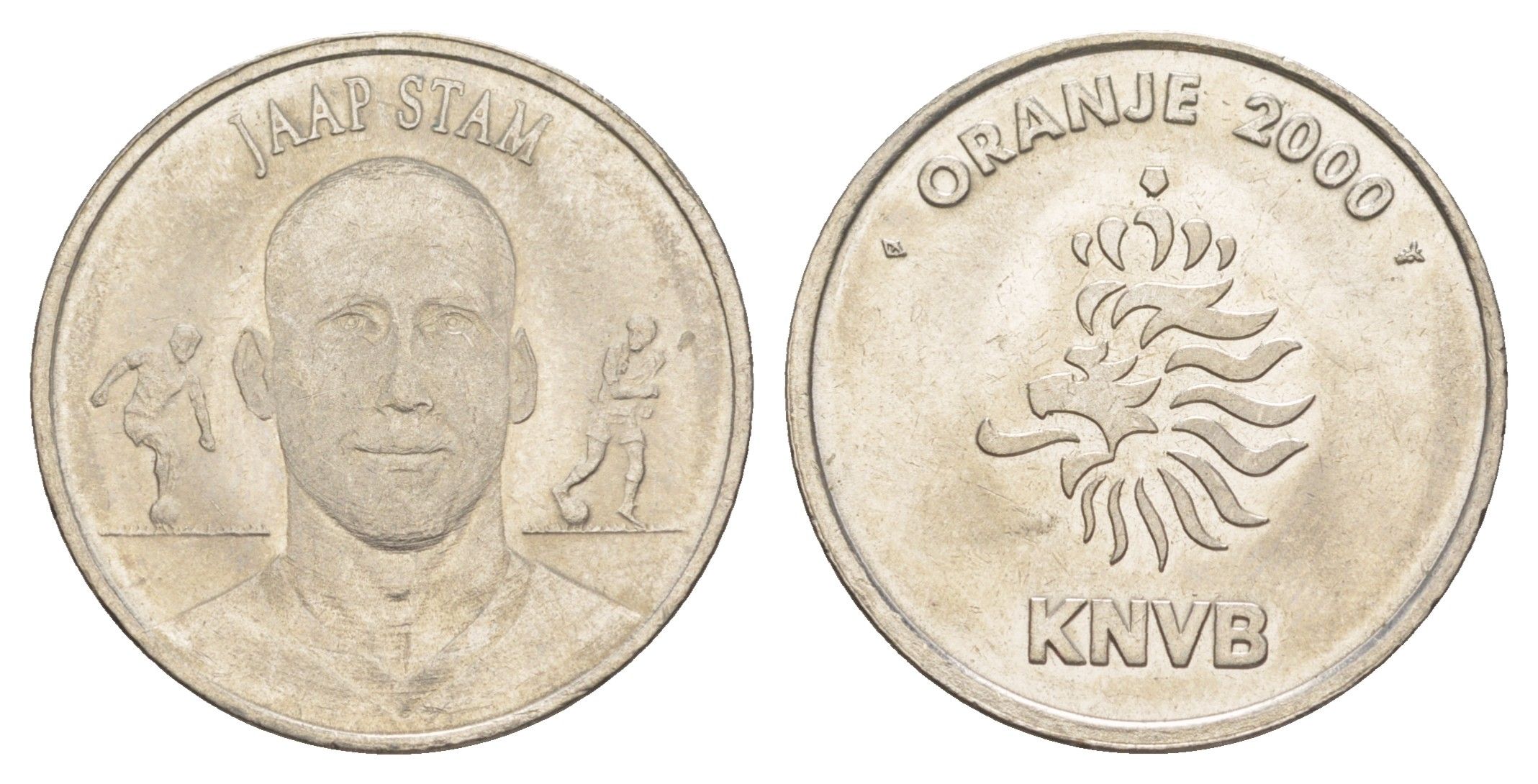 Нидерланды медаль футболисты сборной Голландии на Евро (чемпионате Европы по футболу) 2000 - Яп Стам 2000 диаметр 27 мм, вес 8,2 гр медно-никель 4175-447