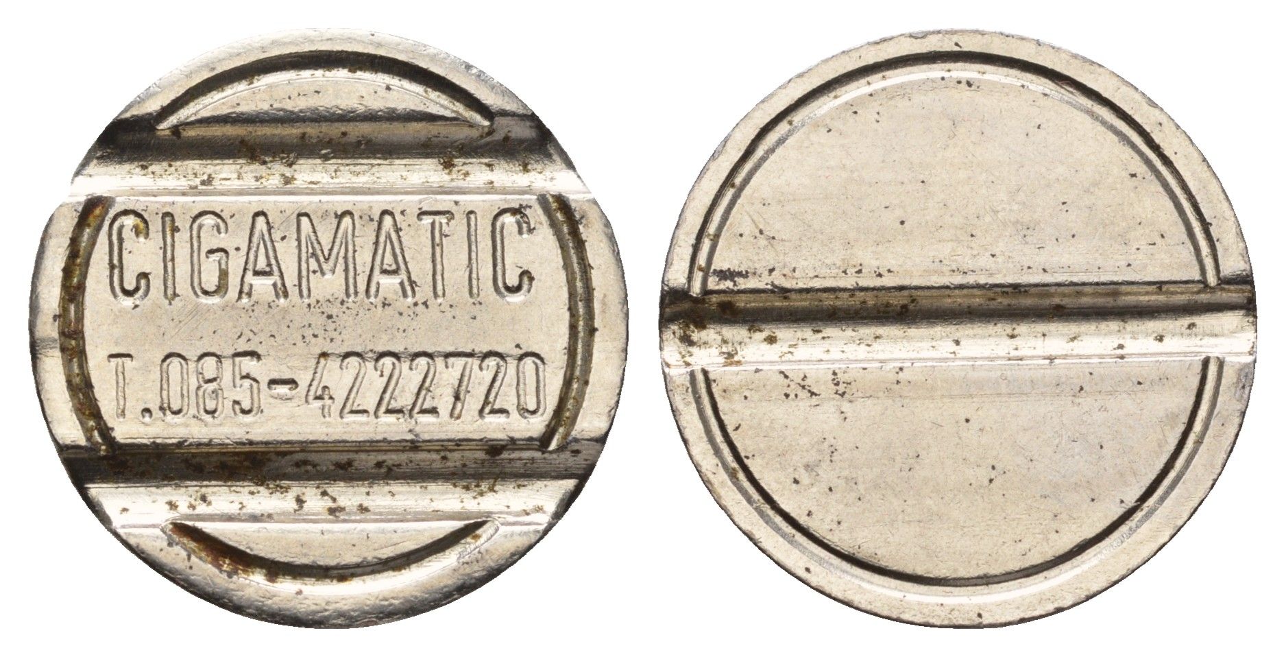 Италия жетон магазитна для проката видеоигр Cigamatic диаметр 24 мм, вес 5,6 гр нержавеющая сталь 4670-612