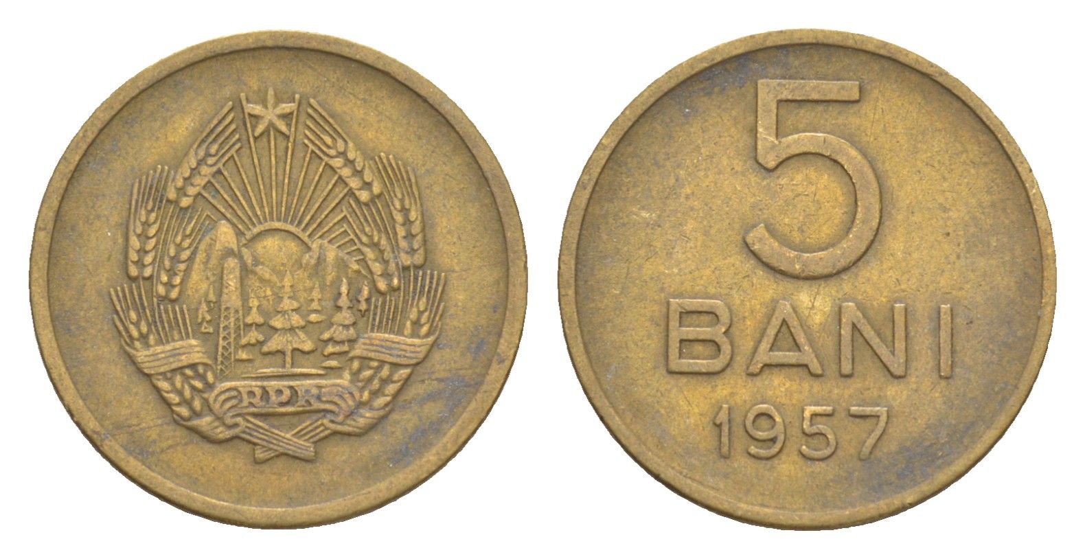Румыния 5 бань (бани) 1957 KM 83.2 медь цинк никель 4644-1256