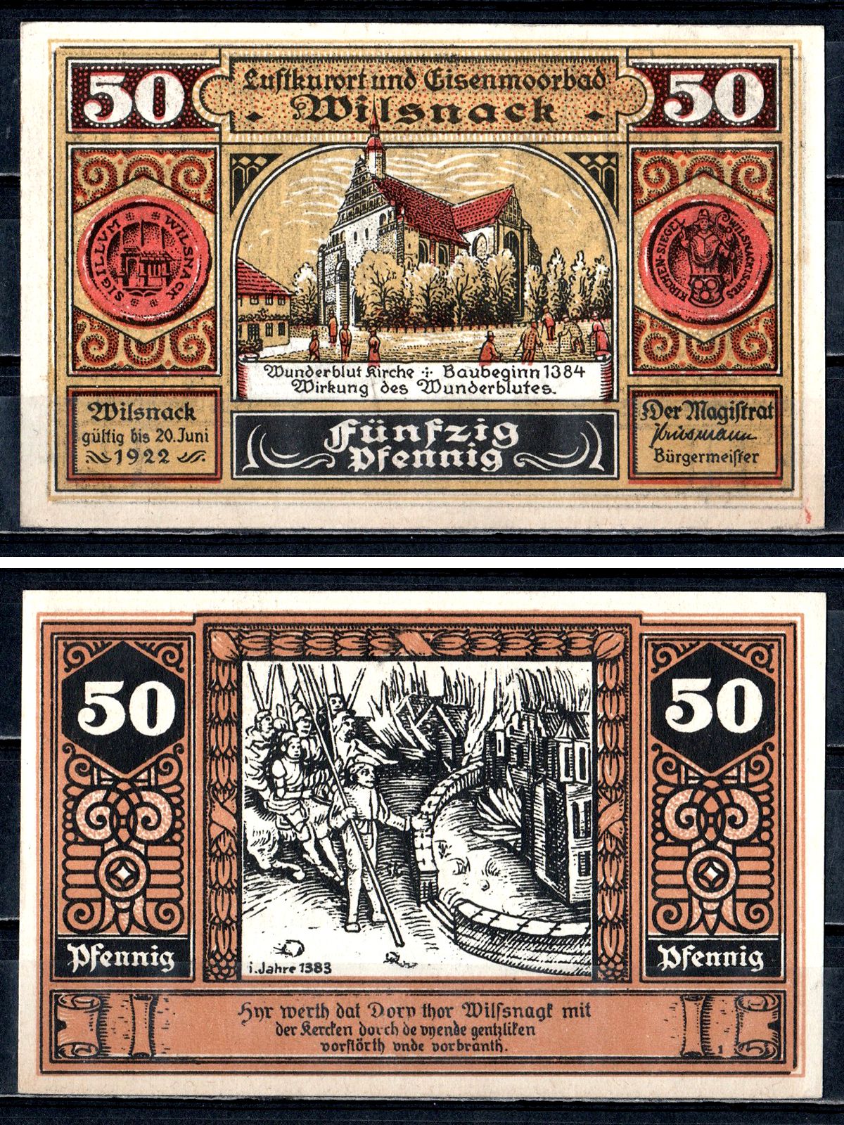 Вильснак (Пруссия, Бранденбург) 50 пфеннигов 1922 2193-50-1-1