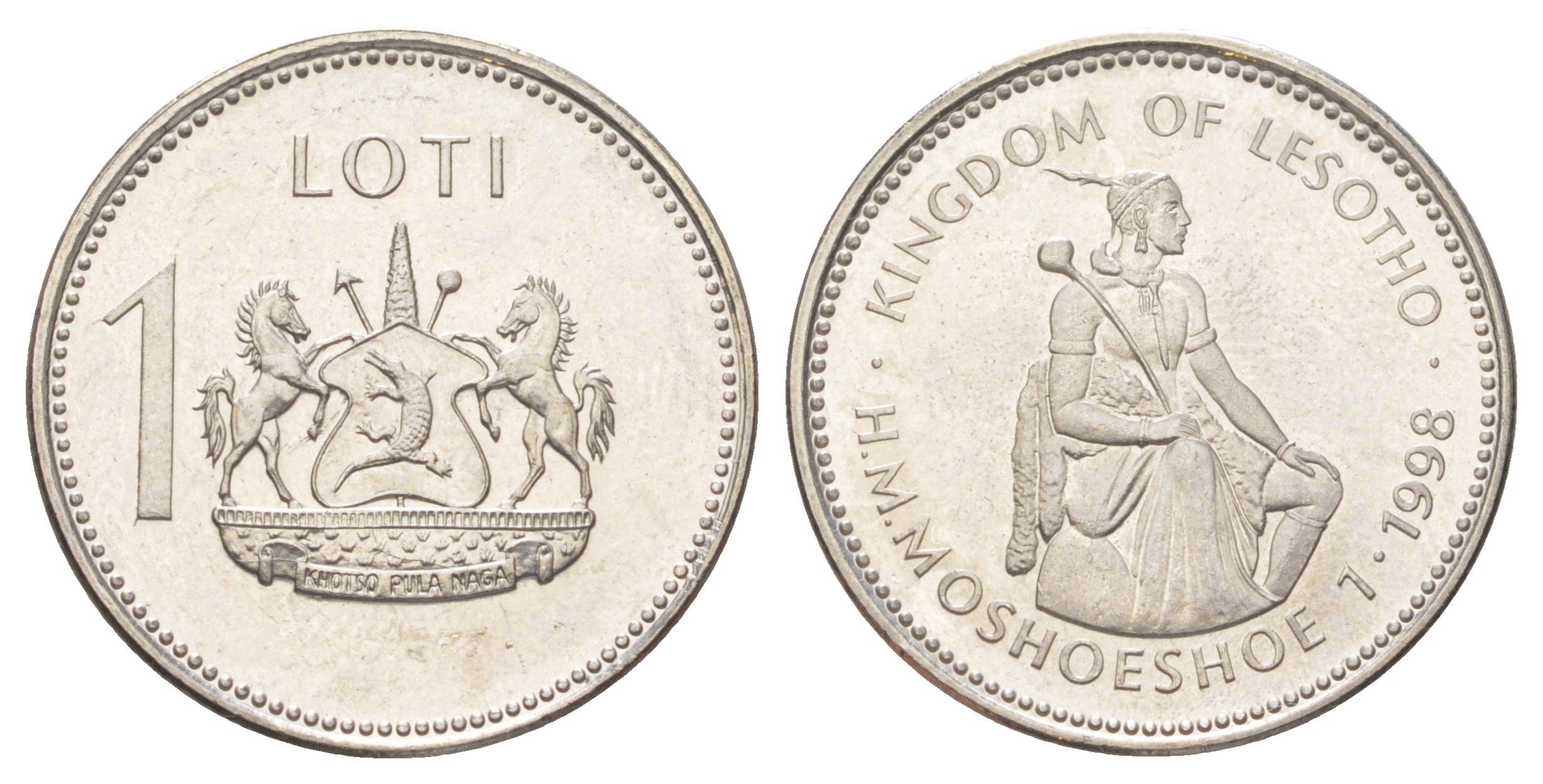 Лесото 1 лоти 1998 KM 66 сталь плакированная никелем UNC 4617-451