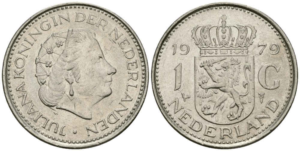 Нидерланды 1 гульден 1979 Юлиана (1948-1980) KM 184a никель 4579-547
