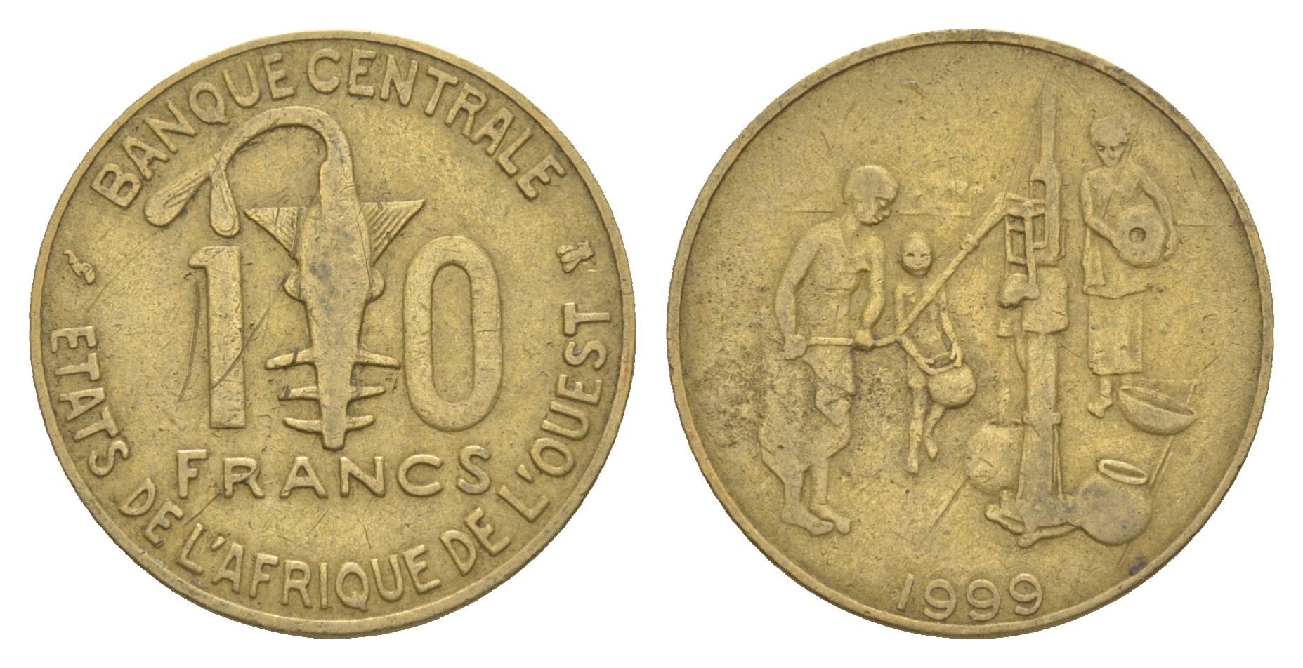 Западная Африка (BCEAO) 10 франков 1999 KM 10 медь алюминий никель 4612-834