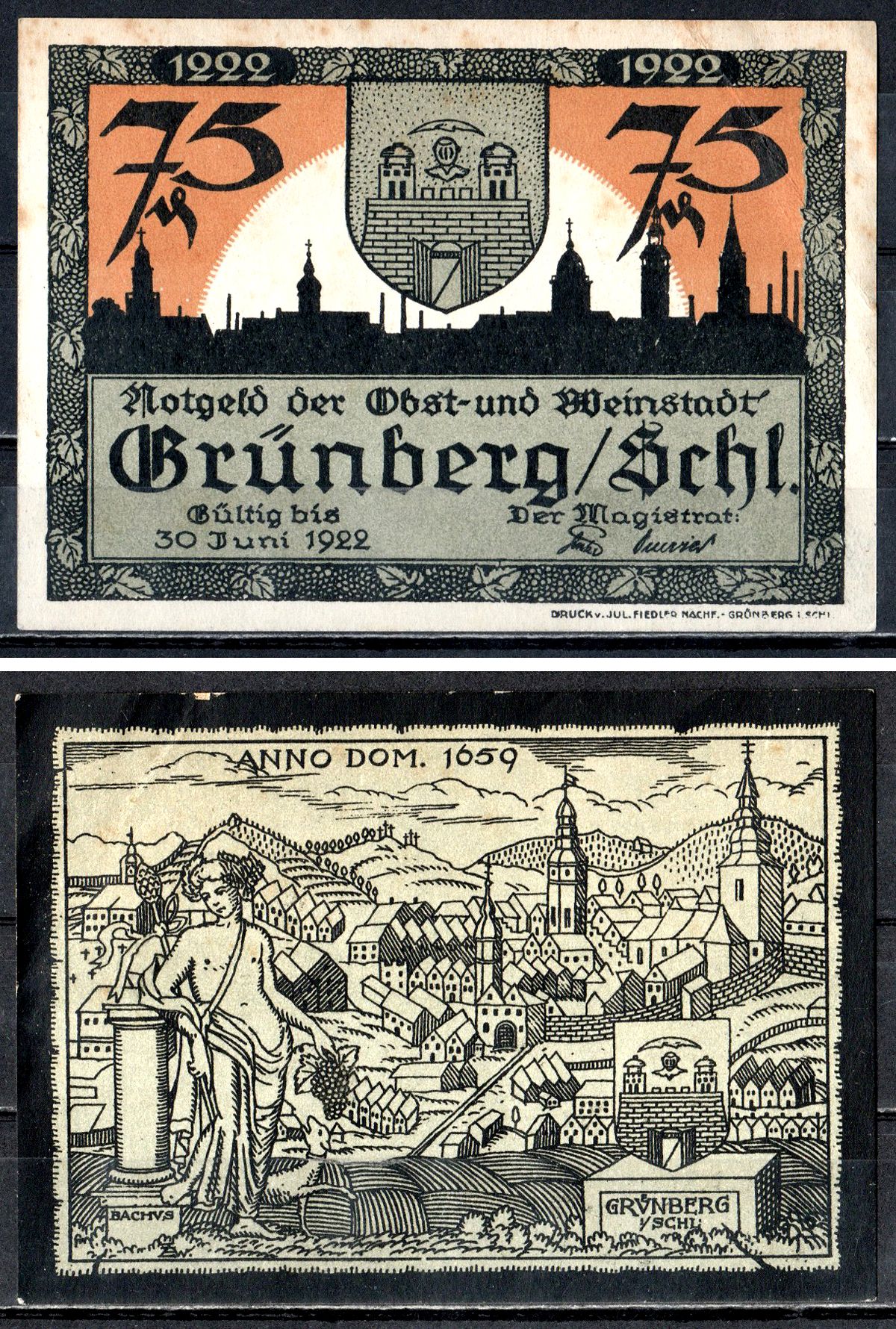 Грюнберг (Силезия) 75 пфеннигов 1922 7556-71-2-2