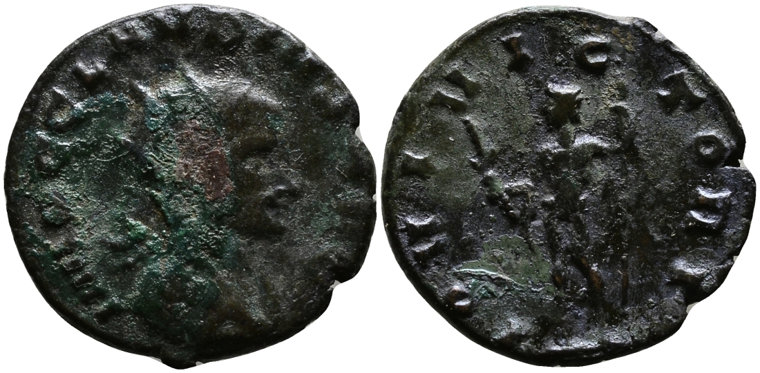 Римская Империя антониниан 268 - 270 Клавдий Готский IOVI VICTORI Юпитер Рим Very fine RIC 53 бронза 270-223