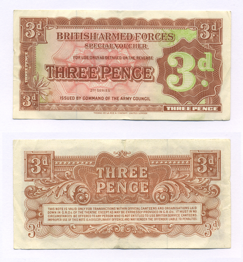 Великобритания 3 пенса 1948 вторая серия, для вооруженных сил Pick М16а бумага 6318-2-3-1