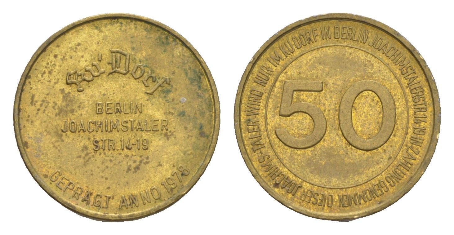 ФРГ 0,5 иоахимсталер 1978 Ку-Дорф, берлинский клуб сталь плакированная латунью 4639-947