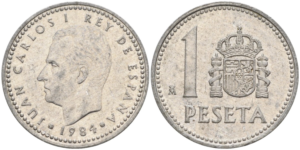 Испания 1 песета 1984 Хуан Карлос I (1975-2014) KM 821 алюминий 4155-456