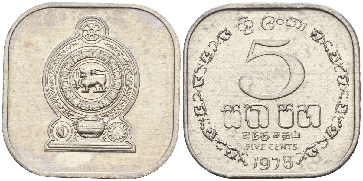 Шри-Ланка 5 центов 1978 KM 139a алюминий 4136-623