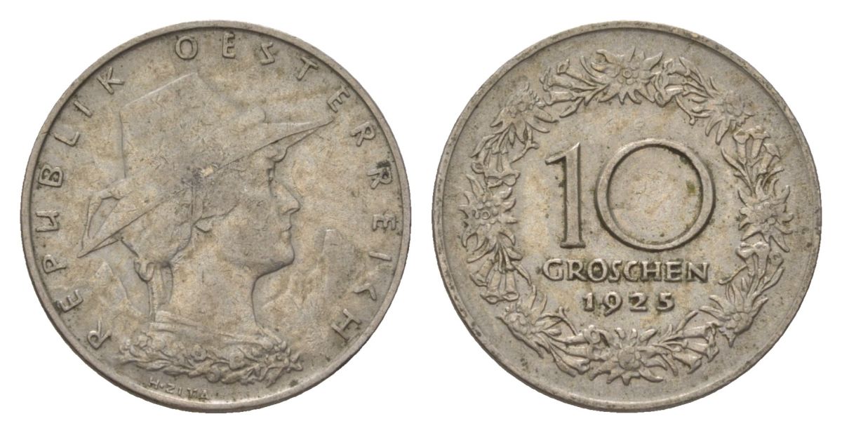 Австрия 10 грошей 1925 KM 2838 медно-никель 4627-754