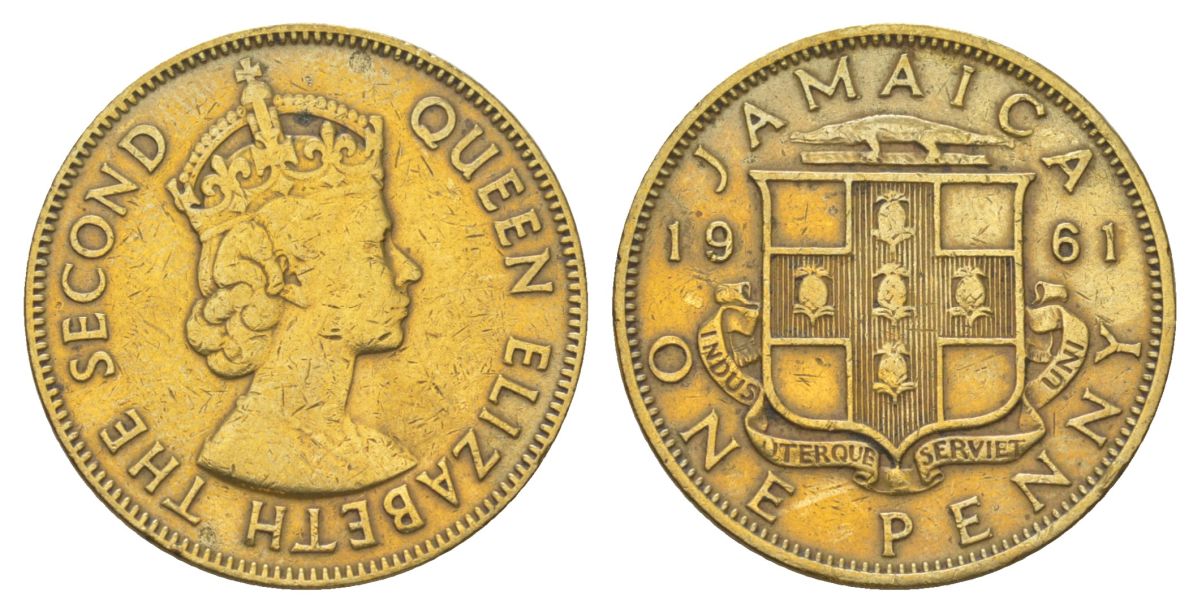 Ямайка 1 пенни 1961 KM 37 никель латунь 4628-712