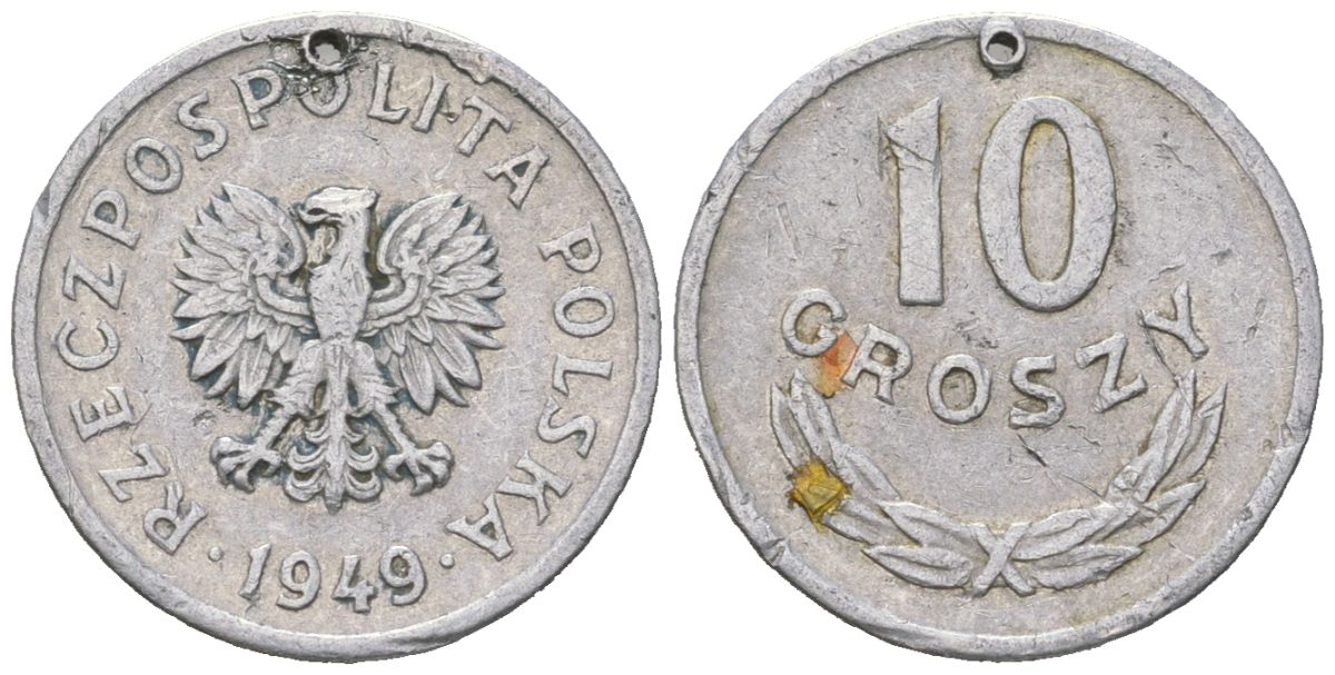 Польша 10 грошей 1949 Y 42a алюминий 99-767