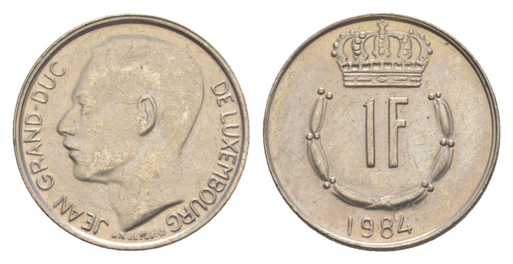 Люксембург 1 франк 1984 Герцог Жан (1964-1999) KM 55 медно-никель 4643-549