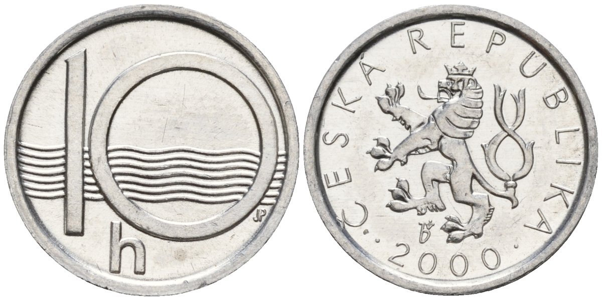 Чехия 10 геллеров 2000 KM 7 алюминий 4152-811