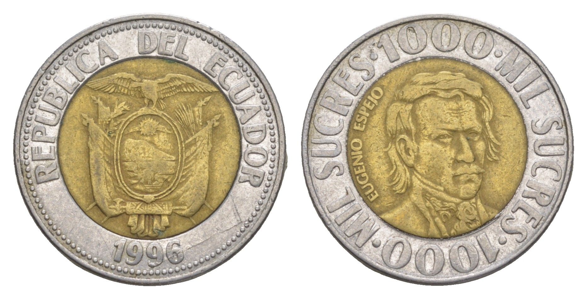 Эквадор 1000 сукре 1996 KM 99 биметалл 4637-212