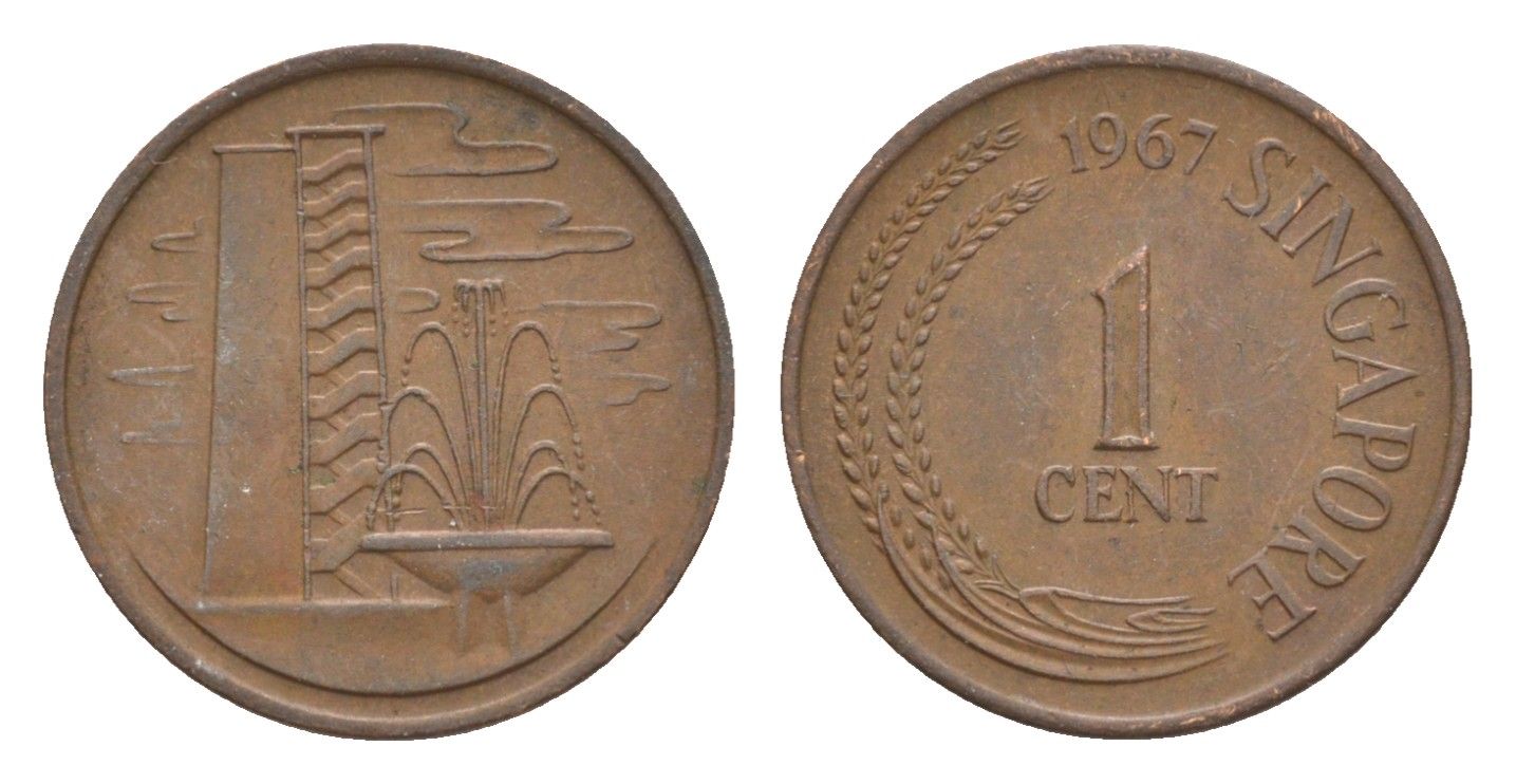 Сингапур 1 цент 1967 KM 1 бронза 4640-644
