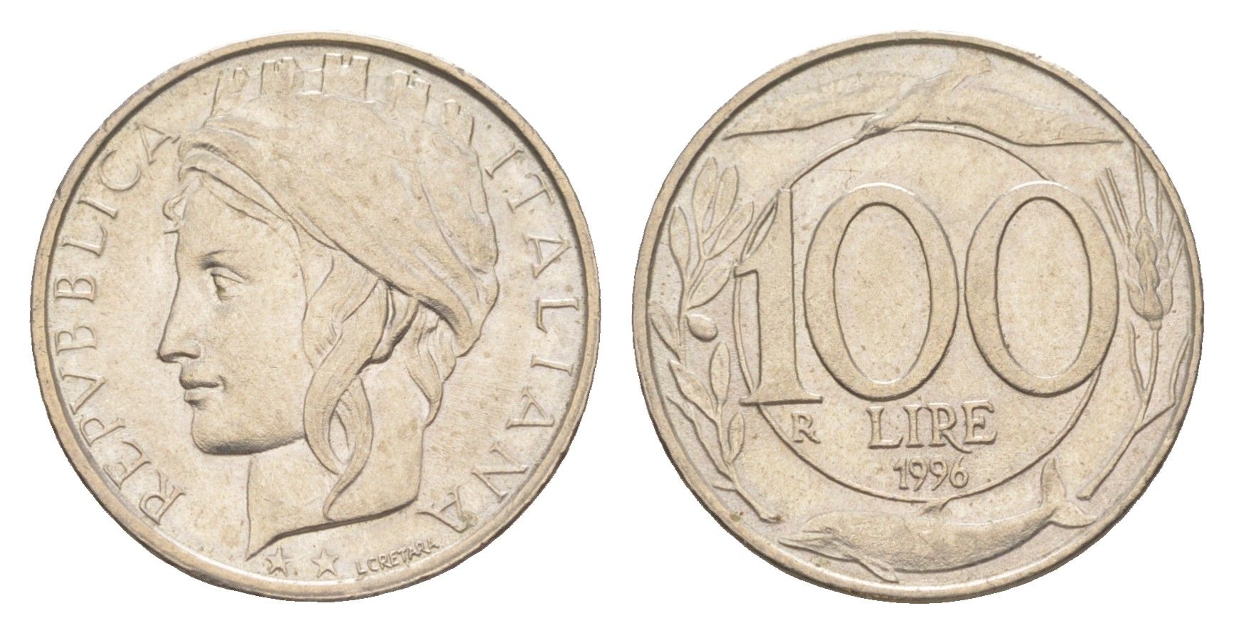 Италия 100 лир 1996 KM 159 медно-никель 4549-326