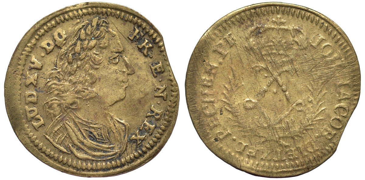 ФРАНЦИЯ ЖЕТОН ND ЛЮДОВИК XV желтый металл 4556-342