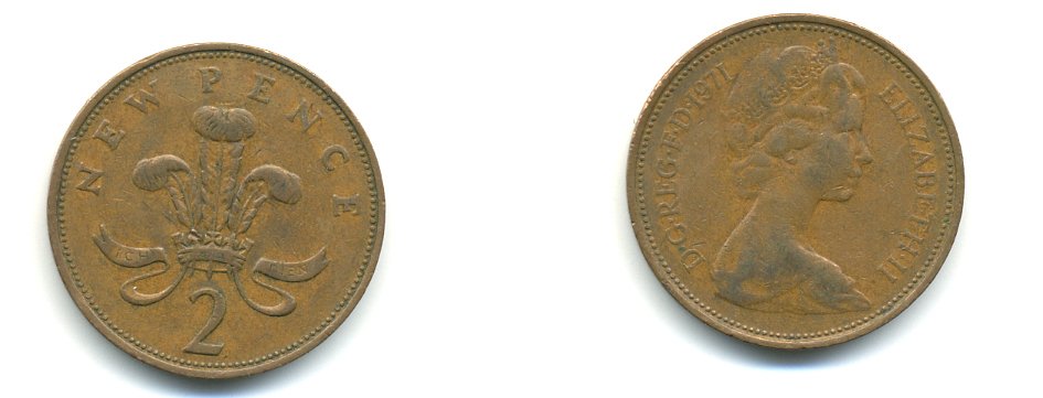 Великобритания 2 пенса 1971 Елизавета II (1952-2022) KM 916, Spink 4235 (C1) бронза 59-1345