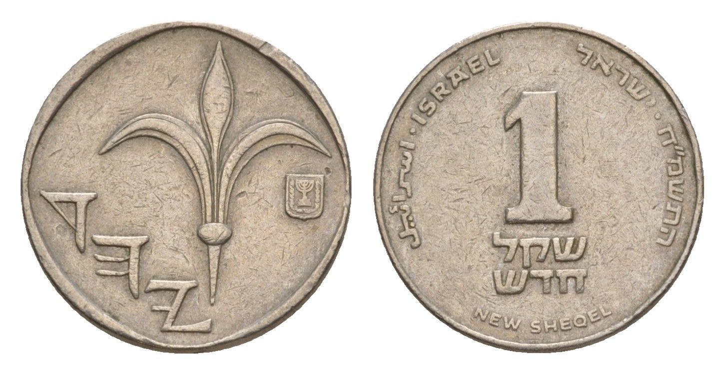 Израиль 1 новый шекель 1988 JE 5748 KM 160 медно-никель 4640-738