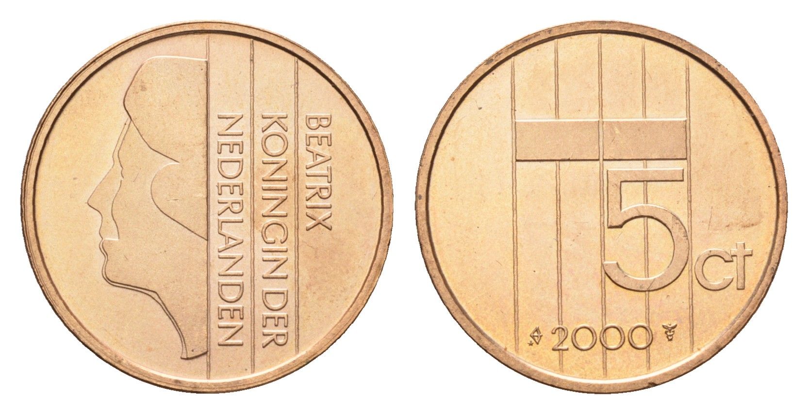 Нидерланды 5 центов 2000 Беатрикс (1980-2013) KM 202 бронза UNC 4684-1242