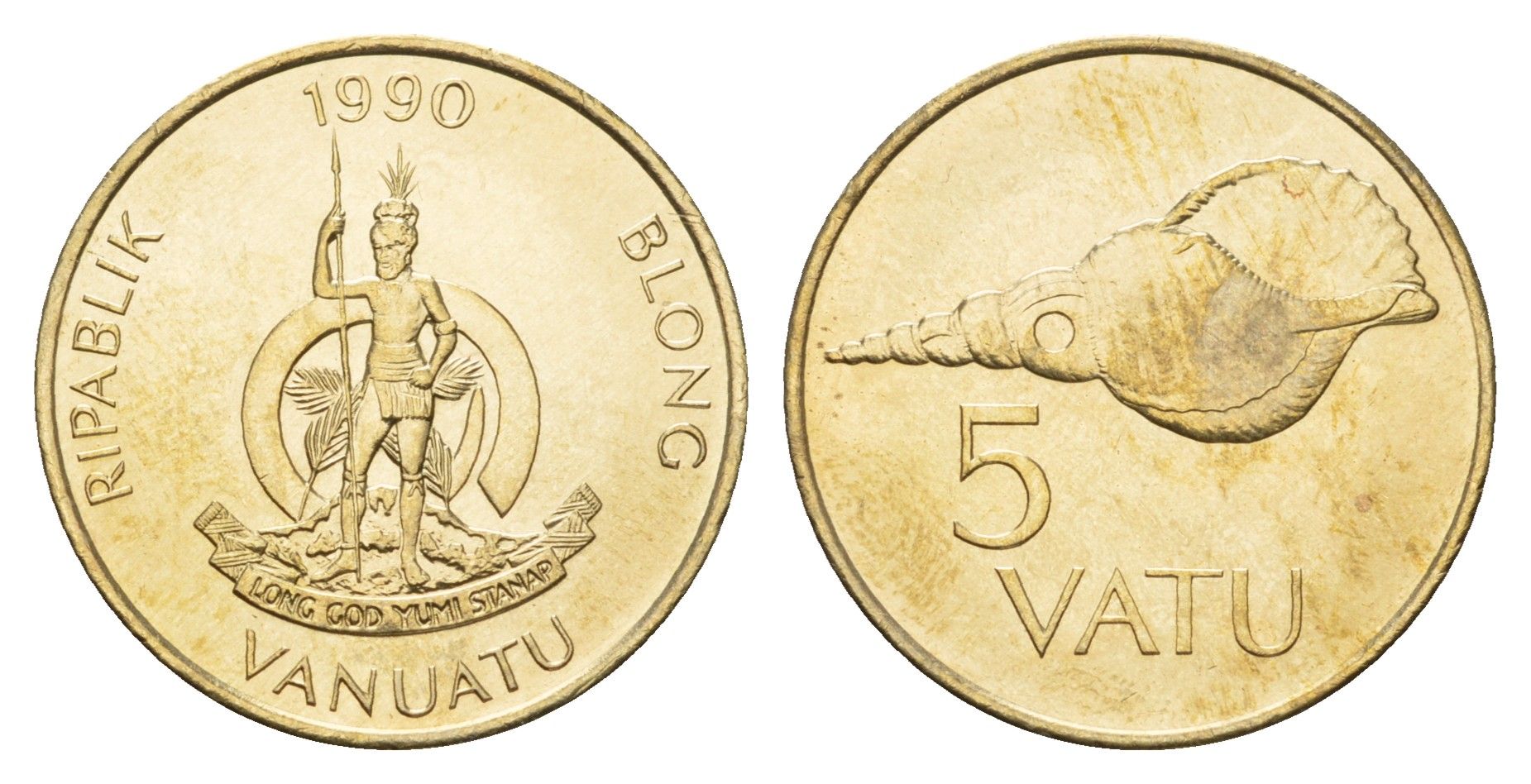 Вануату 5 вату 1990 KM 5 медь алюминий никель UNC 181-527