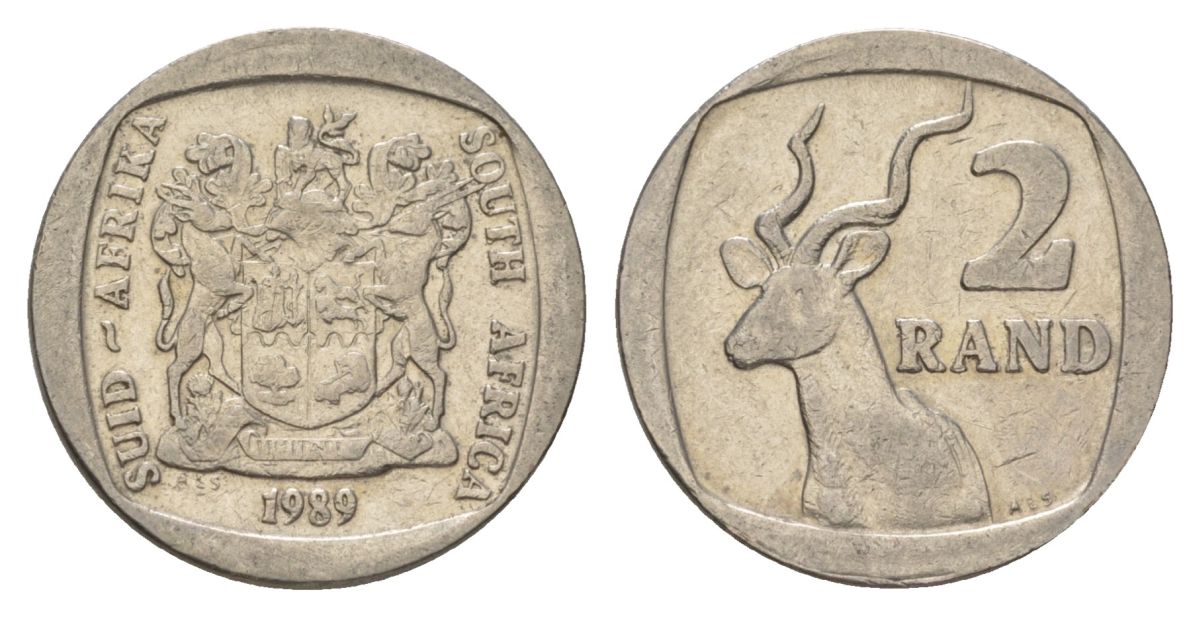 ЮАР 2 ранда 1989 KM 139 медь плакированная никелем 4626-1017