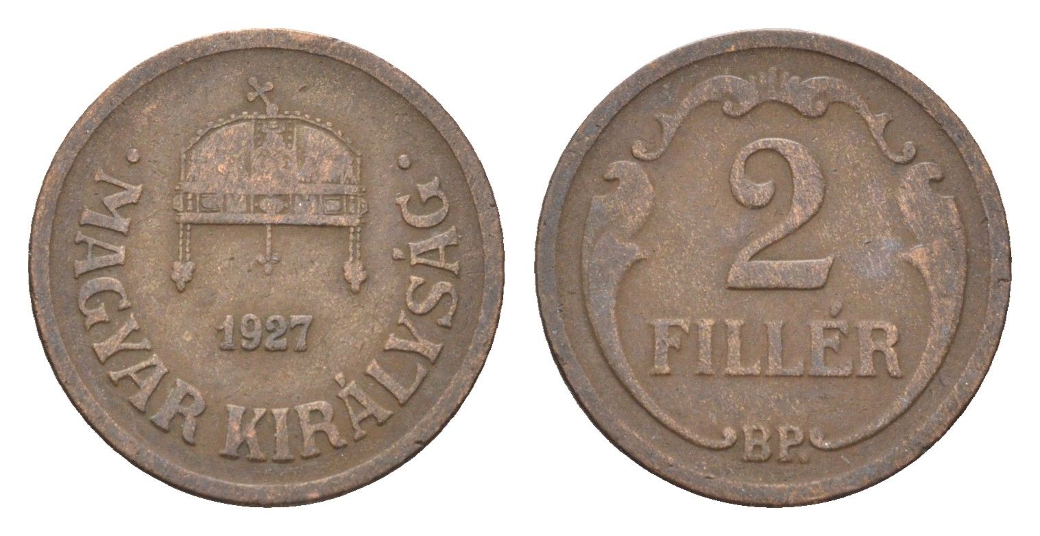 Венгрия 2 филлера 1927 BP KM 506 бронза 4664-839