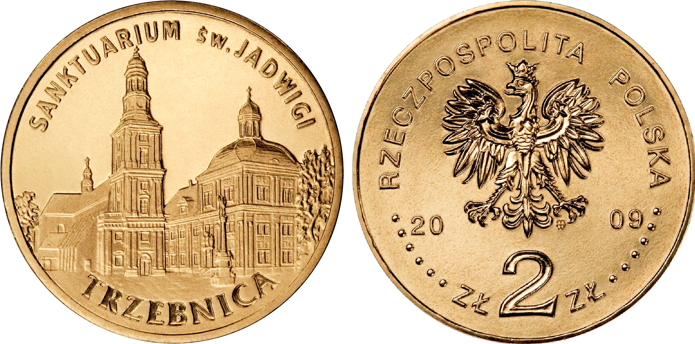 Польша 2 злотых 2009 MW, серия города Польши, Тшебница (Trzebnica) KM 711 нордик UNC 4676-612