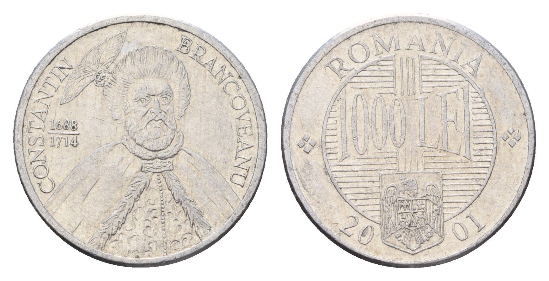Румыния 1000 леев 2001 Константин Брынковяну (1654-1714) KM 153 алюминий 4703-816