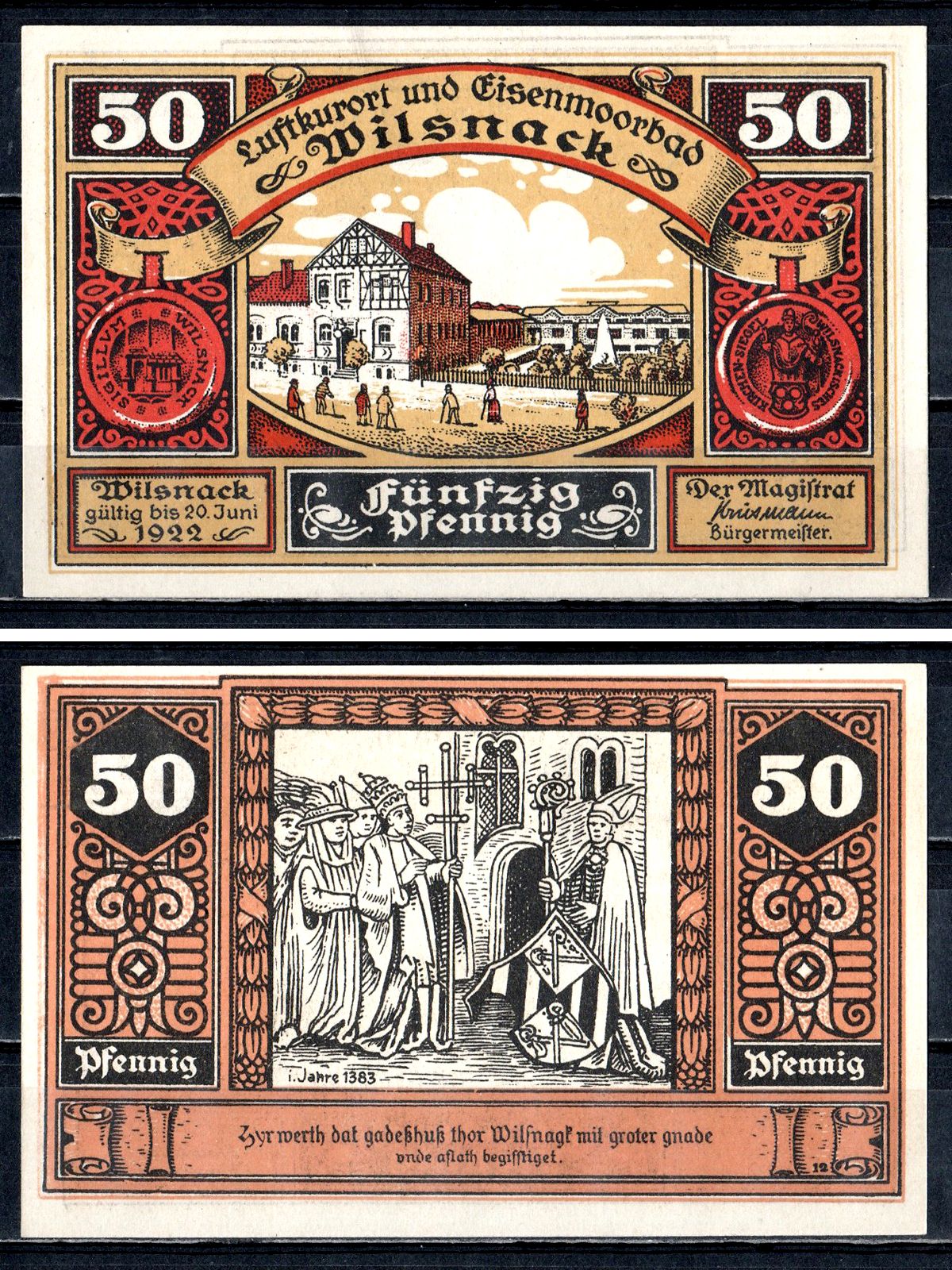 Вильснак (Пруссия, Бранденбург) 50 пфеннигов 1922 2193-49-2-1