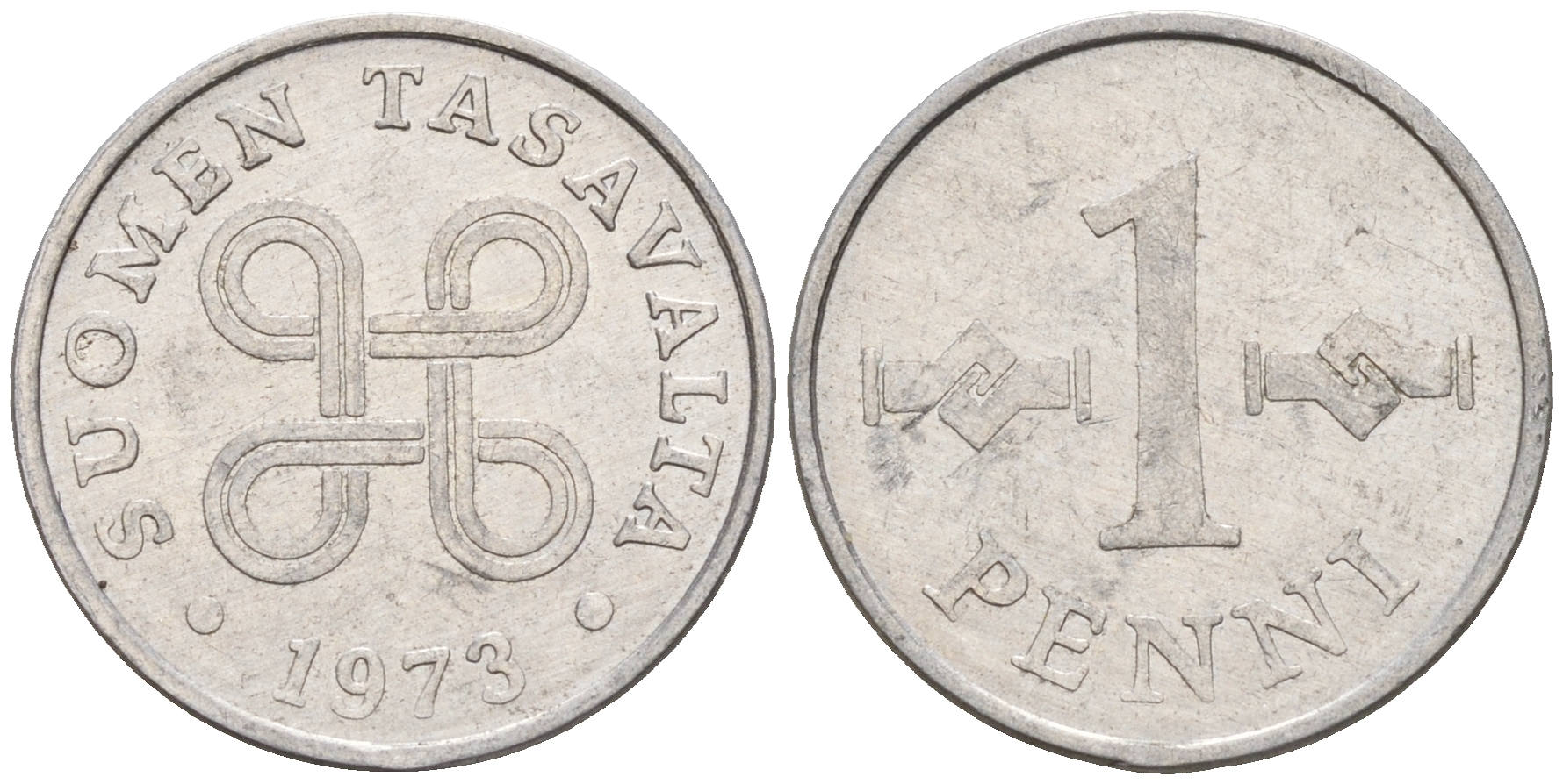 Финляндия 1 пенни 1973  KM 44a алюминий    4596-257