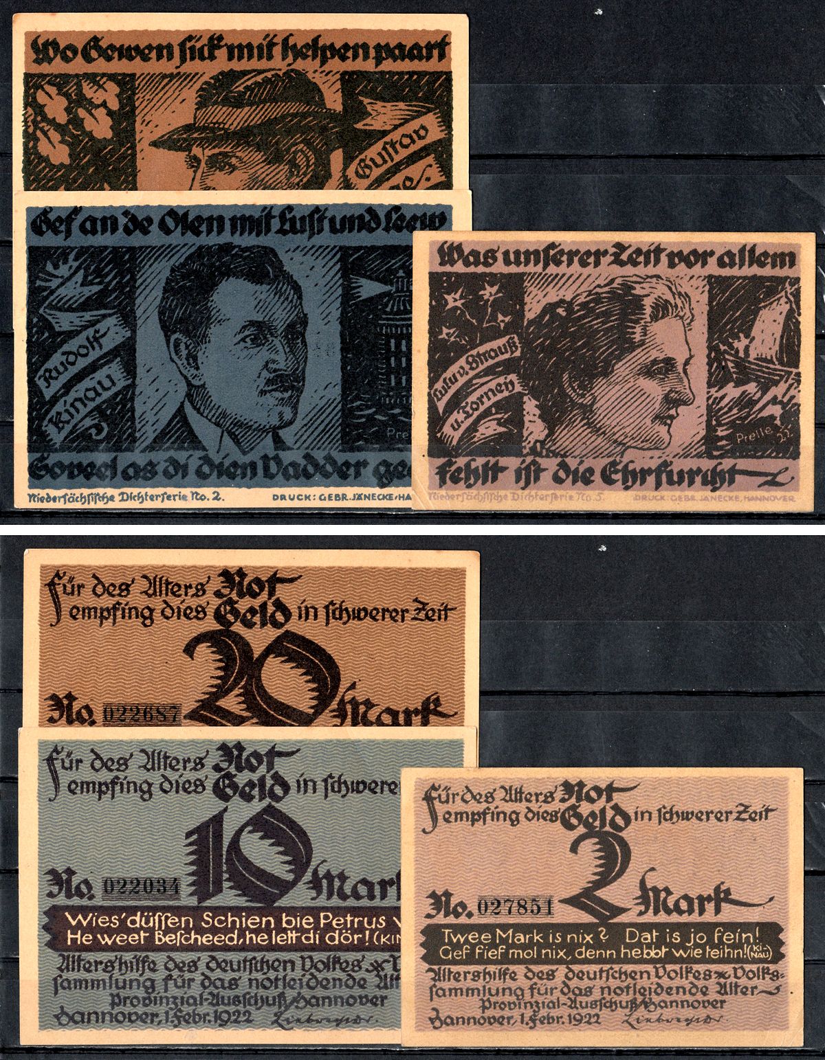 Ганновер (Пруссия, Ганновер) набор из 3 нотгельдов 1922 7556-74-2-1