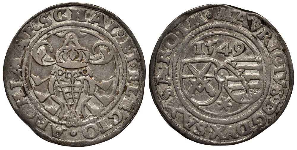 Саксония 1/4 талера 1549 Мориц (1541-1553) Kahnt 18, Kohl 5 серебро 10-016-06