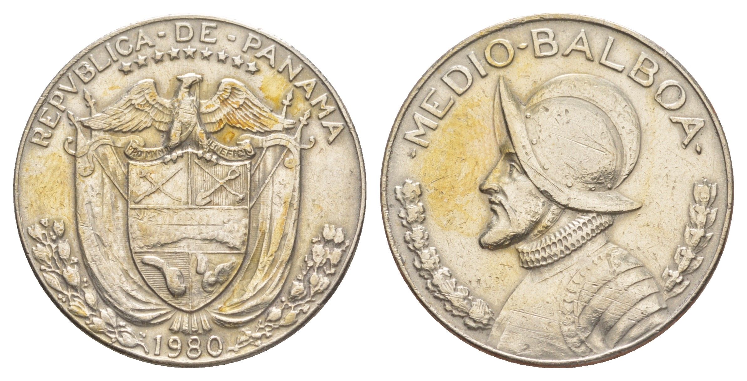 Панама 1/2 бальбоа (50 сентесимо) 1980 KM 12b медь плакированная медно-никелем 4634-1143