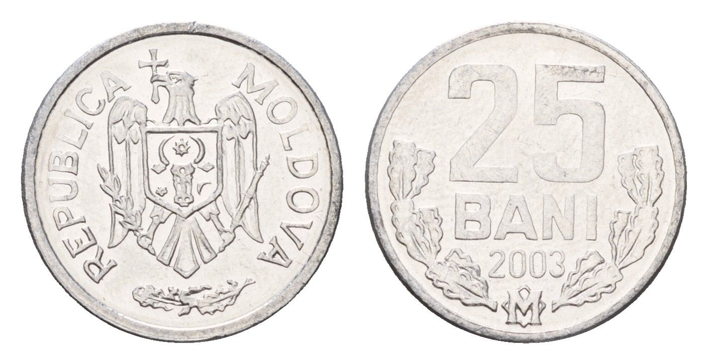 Молдавия (Молдова) 25 бань (бани) 2003 KM 3 алюминий UNC 4588-922