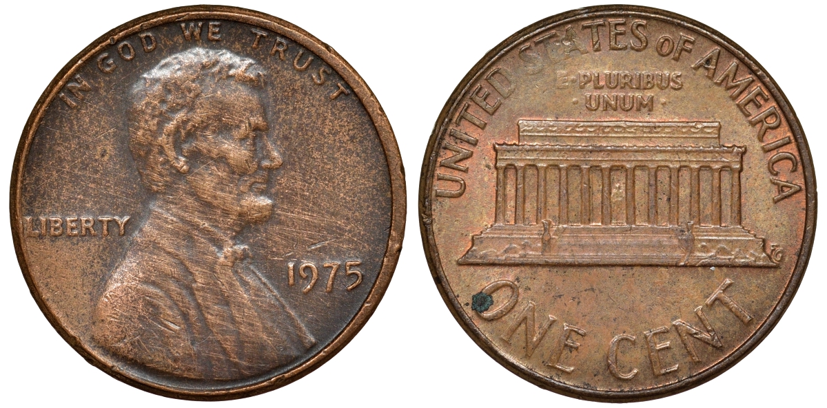 США 1 цент 1975 Линколь KM 201 медь цинк 4174-128
