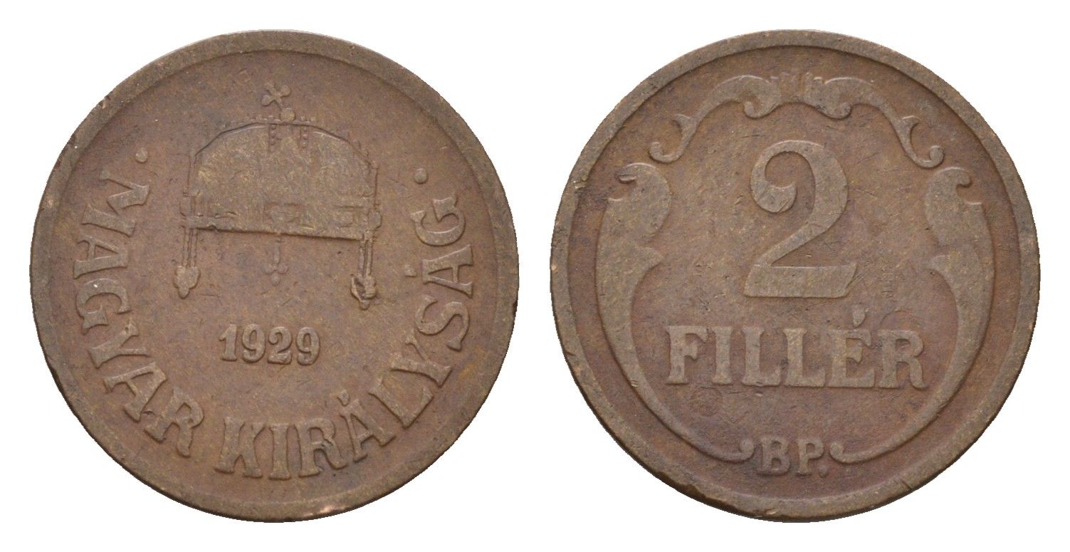 Венгрия 2 филлера 1929 KM 506 бронза 4658-921