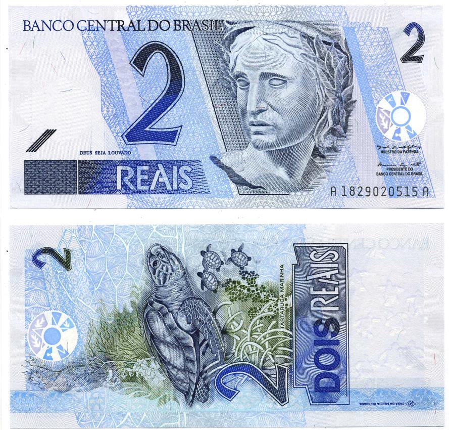 БРАЗИЛИЯ 2 РЕАЛА 2001- ПОДПИСЬ 39 Pick 249а бумага UNC (ПРЕСС) 8606-2-3-2