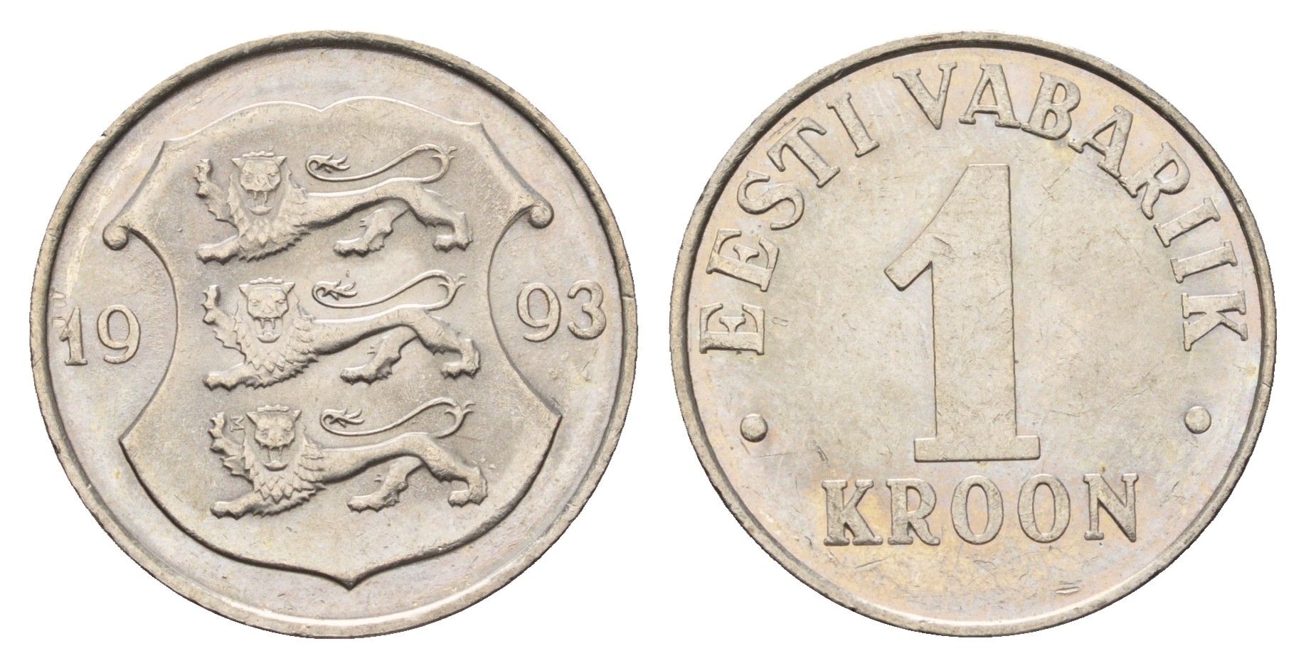 Эстония 1 крона 1993 KM 28 медно-никель aUNC 4688-547