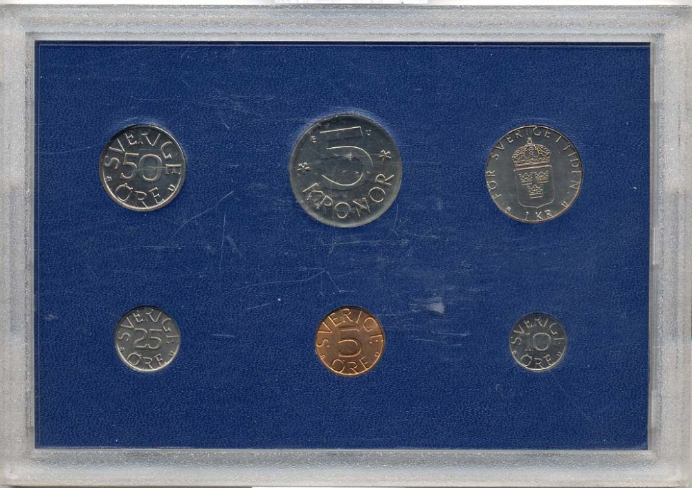 Швеция набор из 6 монет 1976 Карл XVI Густав (1973- ) официальный набор монетного двора UNC 2-4-1-27