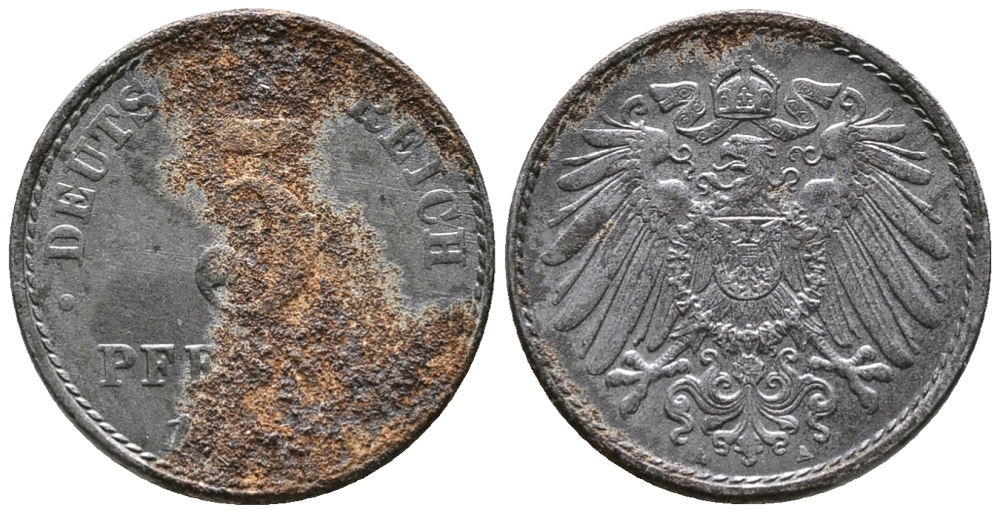 ГЕРМАНИЯ 5 ПФЕННИГОВ ND KM 19, J. 297 железо 39-313