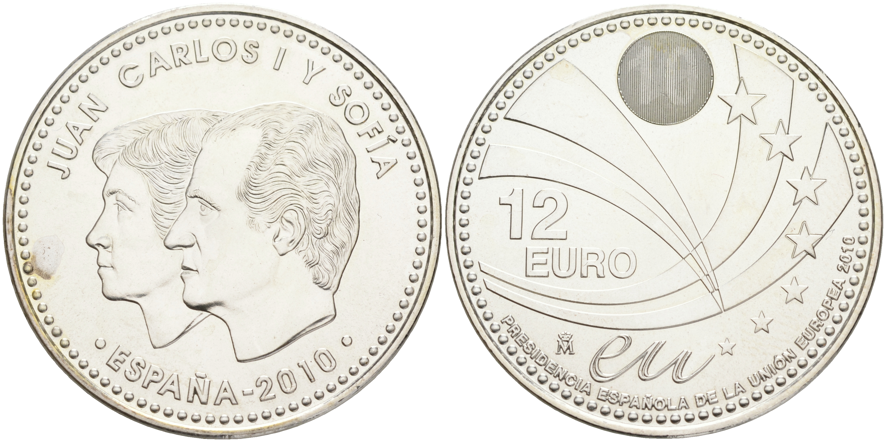 ИСПАНИЯ 12 ЕВРО 2010 ПРЕЗИДЕНТСТВО В ЕС KM NEW серебро UNC 02-251-13